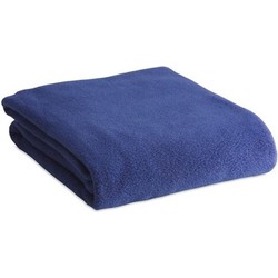 Fleece deken/plaid - blauw - 120 x 150 cm - Polyester fleece - 180 gram - lekker warm kleedje - Plaids