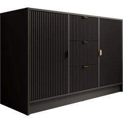 Meubella - Dressoir Tavares - Zwart - 118 cm