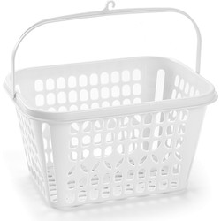 Plasticforte Knijpermandje - wit - 20x25x14 cm - wasknijper mandje - knijperszakken