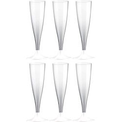 Santex Champagneglazen - 30x - plastic - 140 ml - wit - herbruikbaar - Champagneglazen