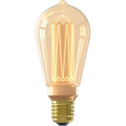 LED Glassfiber Rustiek ST64 Goud SMD 220-240V 3.5W 120lm 1800K E27 Dimbaar met LED dimmer
