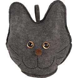Clayre & Eef Deurstopper Kat Grijs Synthetisch
