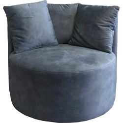 Fauteuil - Rondo - velvet stof Palladium blauw