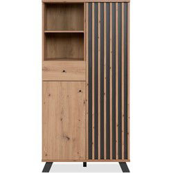Buffet met 2 deuren, 2 vakken en 1 lade H156 cm - LUBLIN
