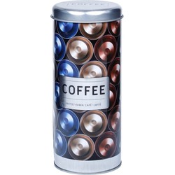 Koffie voorraadbus/bewaarblik metaal 18 cm - Voorraadblikken