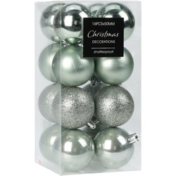 Christmas Decoration mini kerstballen - 24x -groen 3 cm kunststof - Kerstbal