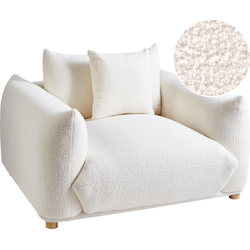 Beliani LUVOS - Fauteuil-Wit-Bouclé