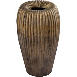 PTMD Russel Gold Alu Round Pot Ribbed Low