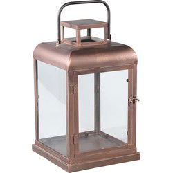 PTMD Vitoria Copper Rectangle Iron Lantern With Glass M