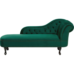 NIMES - Chaise longue - Donkergroen - Rechterzijde - Fluweel