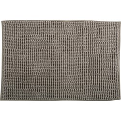 MSV Badkamerkleed/badmat tapijtje voor op de vloer - beige - 50 x 80 cm - Microvezel - Badmatjes