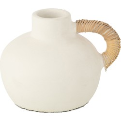 J-line - Vaas Pot Leo Terracotta Wit/natuur - 18x33x36cm