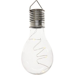 Lumineo solar hanglamp bol/peertje - 10x - transparant - 14 cm - Buitenverlichting