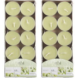 Geurtheelichtjes - 20x stuks - meloen - groen - was - 3,5 uur - geurkaarsen