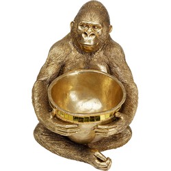 Kare Decofiguur Gorilla Holding Bowl Gold