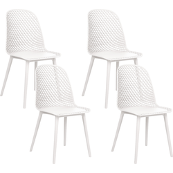 EMORY - Eetkamerstoelen set 4 - Wit - Synthetisch