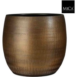 Mica Decorations Bloempot Porto - 32x32x32 cm - Terracotta - Brons,Metallic