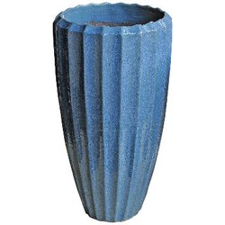 PTMD Olver Bloempot - H90 x Ø48 cm - Keramiek - Blauw