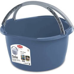 Stefanplast Wasmand/draagmand/teil met hengsel - kunststof - 16 Liter - blauw - 40 x 40 x 25 cm - Emmers