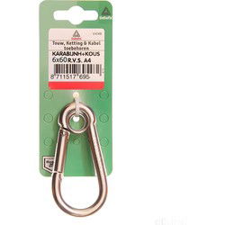 Karabijnh kous 6x60mm rvs