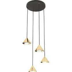 minimalistische hanglamp De angelis Goud 4-lichts  - Ø30cm