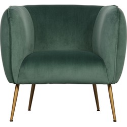 WOOOD Scout Fauteuil - Velvet - Groen - 71x79x71