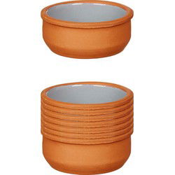 La Dehesa Tapas schaaltjes - 12x - mini - terracotta/grijs - 8 x 4 cm - Snack en tapasschalen