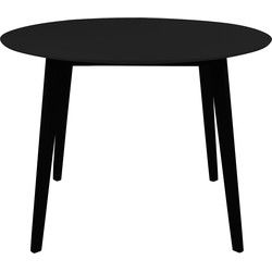 Eettafel Ø105cm Zwart - MDF - Ronde Tafel - Tafel Vojens
