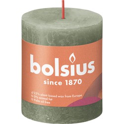 3 stuks - Stompkaars Fresh Olive 80/68 rustiek - Bolsius