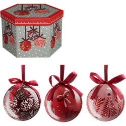 House of Seasons Cadeau Set Kerstballen - 14 Stuks - Ø7,5 cm - Onbreekbaar - Rood