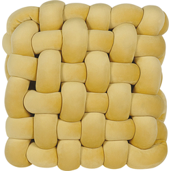 SIRALI  - Sierkussen - Mosterdgeel - 30 x 30 cm - Fluweel