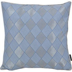 Luxury Checker Blue | 45 x 45 cm | Kussenhoes | Jacquard / Polyester