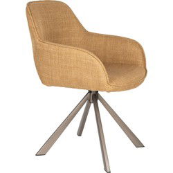 Housecraft Living Toye Eetkamerstoel draaibaar Geel - Set van 2