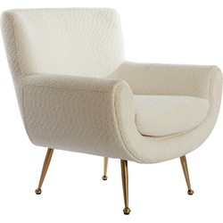 Light&living Stoel 79x76x79 cm VINSTRA bouclé crème+goud