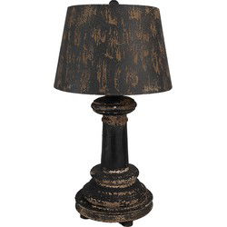 Clayre & Eef Tafellamp Bruin Zwart Hout
