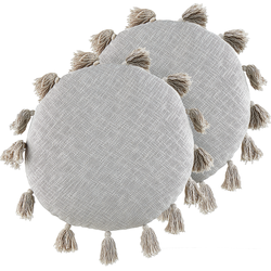 MADIA  - Sierkussen set van 2 - Grijs - 45 x 45 cm - Katoen