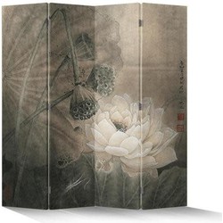 Fine Asianliving Chinees Kamerscherm B160xH180cm 4 Panelen Lotuspond