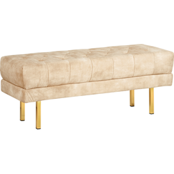 Beliani ROSEVILLE - Bedbank-Beige-Fluweel