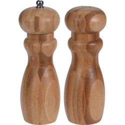 Excellent Houseware Peper- en zoutmolen - bamboe - 16 cm - Peper en zoutstel