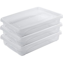 Vershoudbakje - 10x - laag - transparant - 0,5 liter - 18 x 12 x 4 cm - Vershoudbakjes