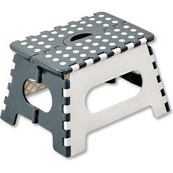 Opstapje - Trapje - Keukentrapje opvouwbaar - Krukje inklapbaar - Huishoudtrapje - Campingkrukjes - Afm 35 x 27 x 22Cm - Wit/Grijs