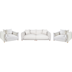 LUVOS - Banken set - Gebroken wit - Polyester