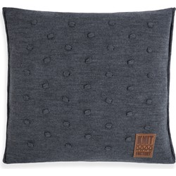 Knit Factory Noa Sierkussen - Antraciet - 50x50 cm - Inclusief kussenvulling