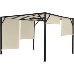 Cosmo Casa  Pergola Baia - Tuinpaviljoen Terrasoverkapping - Stevig 6 cm stalen frame - Schuifdak - 4x4m