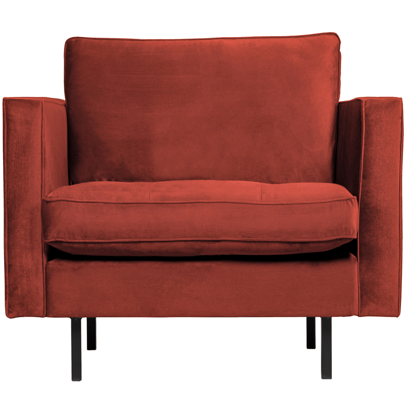 BePureHome Rodeo Classic Fauteuil - Velvet - Chetsnut - 83x98x88 - 
