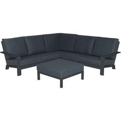 Lincoln loungeset - 4-delig - carbon black - reflex black