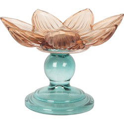 Clayre & Eef Waxinelichthouder Oranje Glas