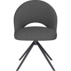 Eetkamerstoel Mick Grijs Metalen Swivel - Giga Meubel