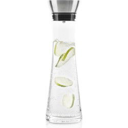 Karaf/schenkkan - 1 liter - glas - RVS filter - sapkan - waterkan - waterkaraf - Schenkkannen