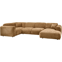 WOOOD Cloud Hoekbank Links - Chenille - Geel - 80x345x198 cm